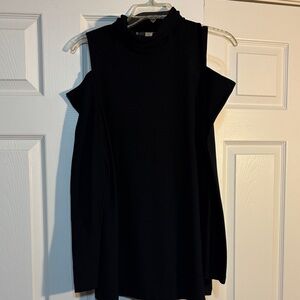 Boston Proper Black Cold Shoulder Blouse